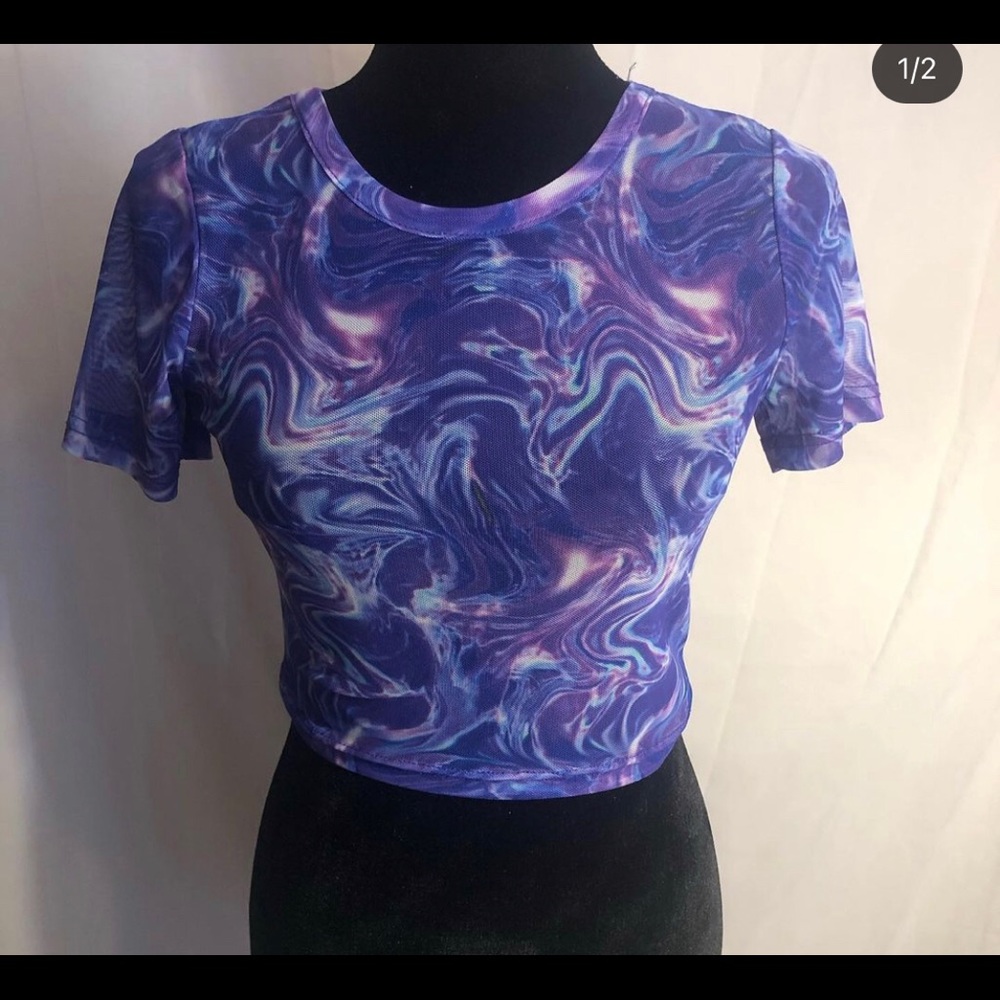 iHeartRaves mesh see thru crop top